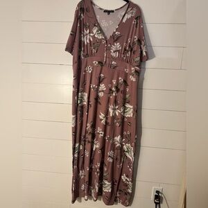 Floral Mauve Maxi Dress